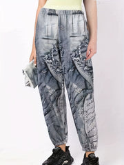  3D Print Tapered Leg Pants With Pockets