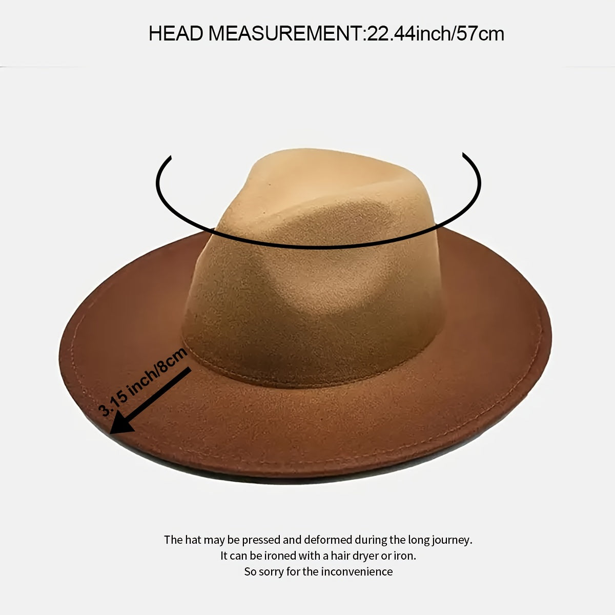Gradient Top Hat Flat Jazz Hat Wide Brim Hat