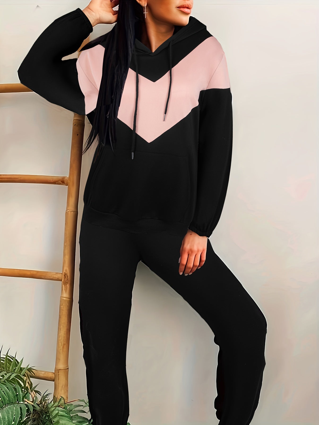  Colorblock Hoodie & Pants Set