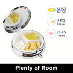 Siamese Cat Art Pill Case 3 Compartment Pocket Sized Pill Box