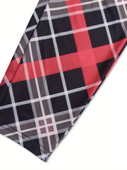  Plaid Print Skinny Trousers