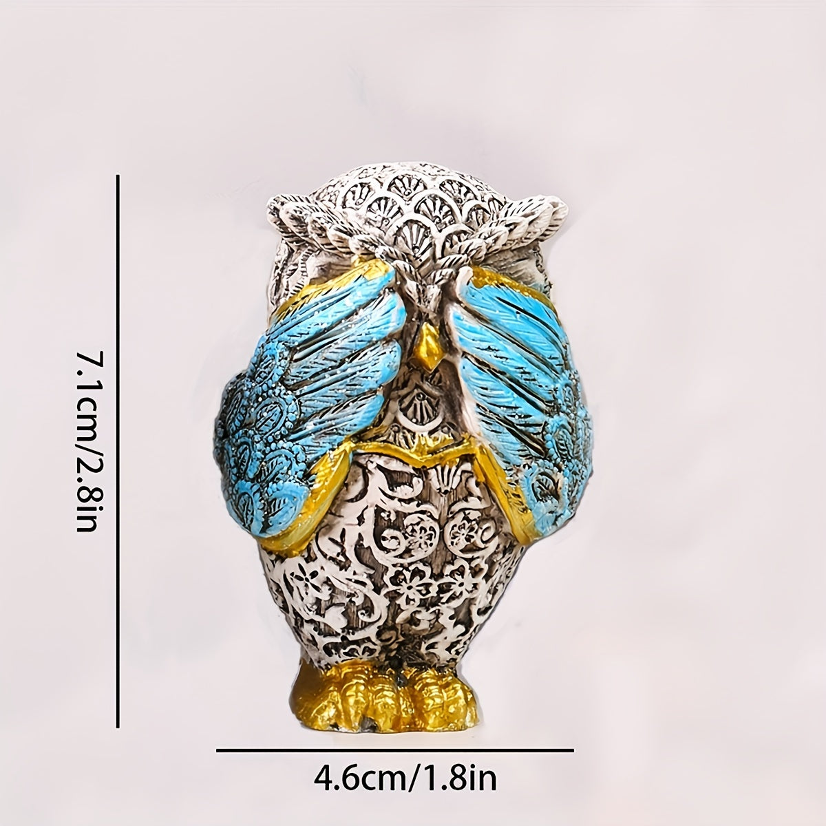 3pcs American Retro Resin Owl Reading Decoration for Living Room Entrance