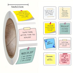 500pcs Inspirational Quote Sticky Notes 8 Styles Self Adhesive Square Stickers