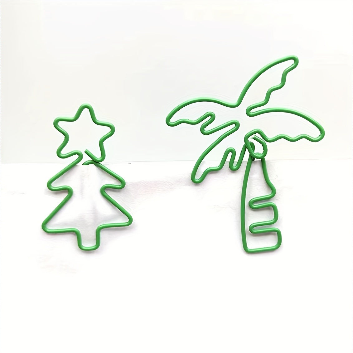 20pcs Mixed Coconut Tree Christmas Tree Paper Clips Metal Office Binding