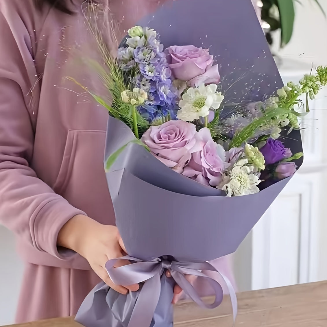 Waterproof Flower Packaging Paper Set - Double Sided Silk High Quality