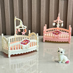 Dollhouse Mini Bedroom Set Classic Love Theme Playset Pink Chandelier Sign