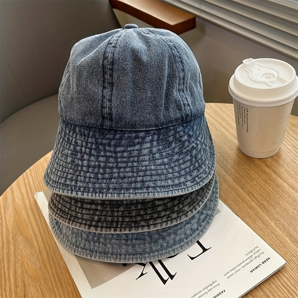 Adjustable Denim Sun Hat UV Protection Bucket Hats for Women