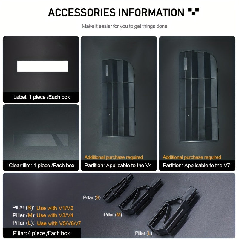 6pcs Stackable Tool Storage Bin Combinable Tools Organizer Box