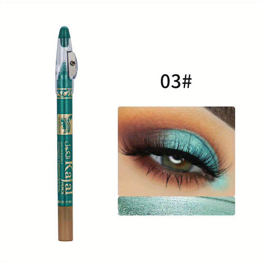 12 Colors Waterproof Eyeshadow Stick with Shimmer and Pearly Finish