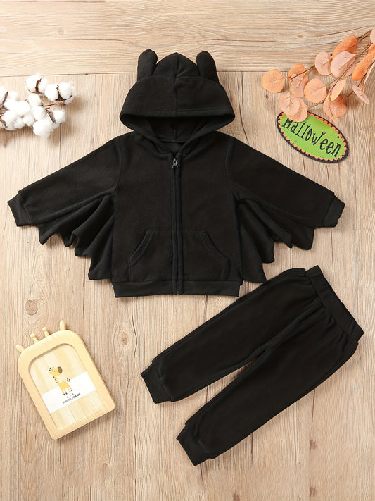 Toddler Boy's Halloween Style 2pcs Zip Up Hoodie & Sweatpants Set