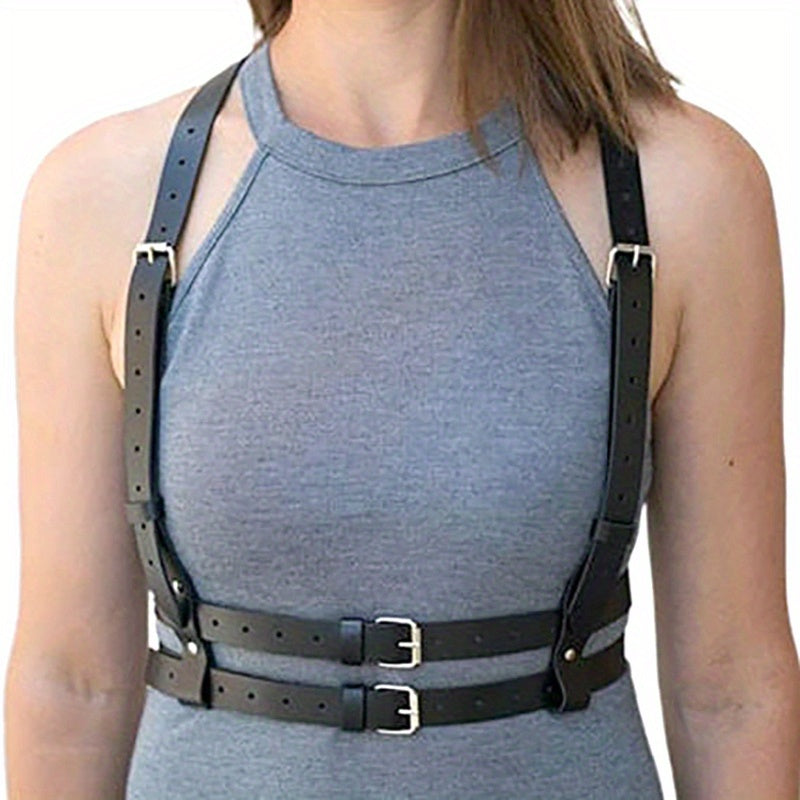 Punk Waist Harness Belt Body Corset Gothic PU Belt Women
