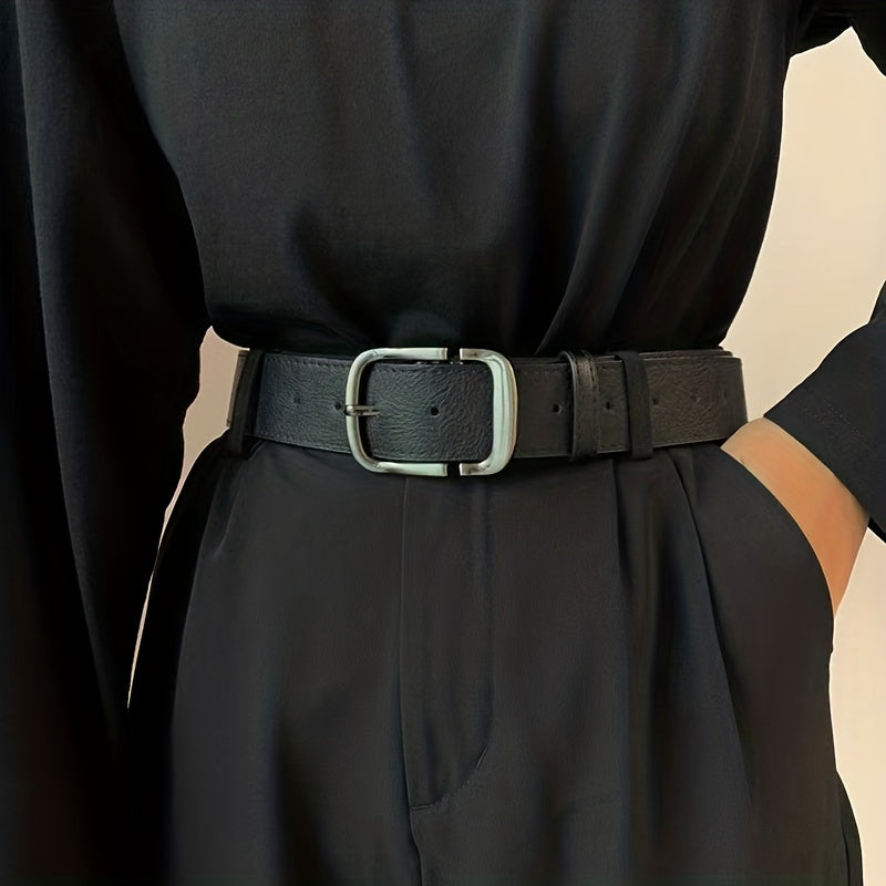 Unisex Pin Buckle Wide PU Belt Casual Jeans Pants Belt