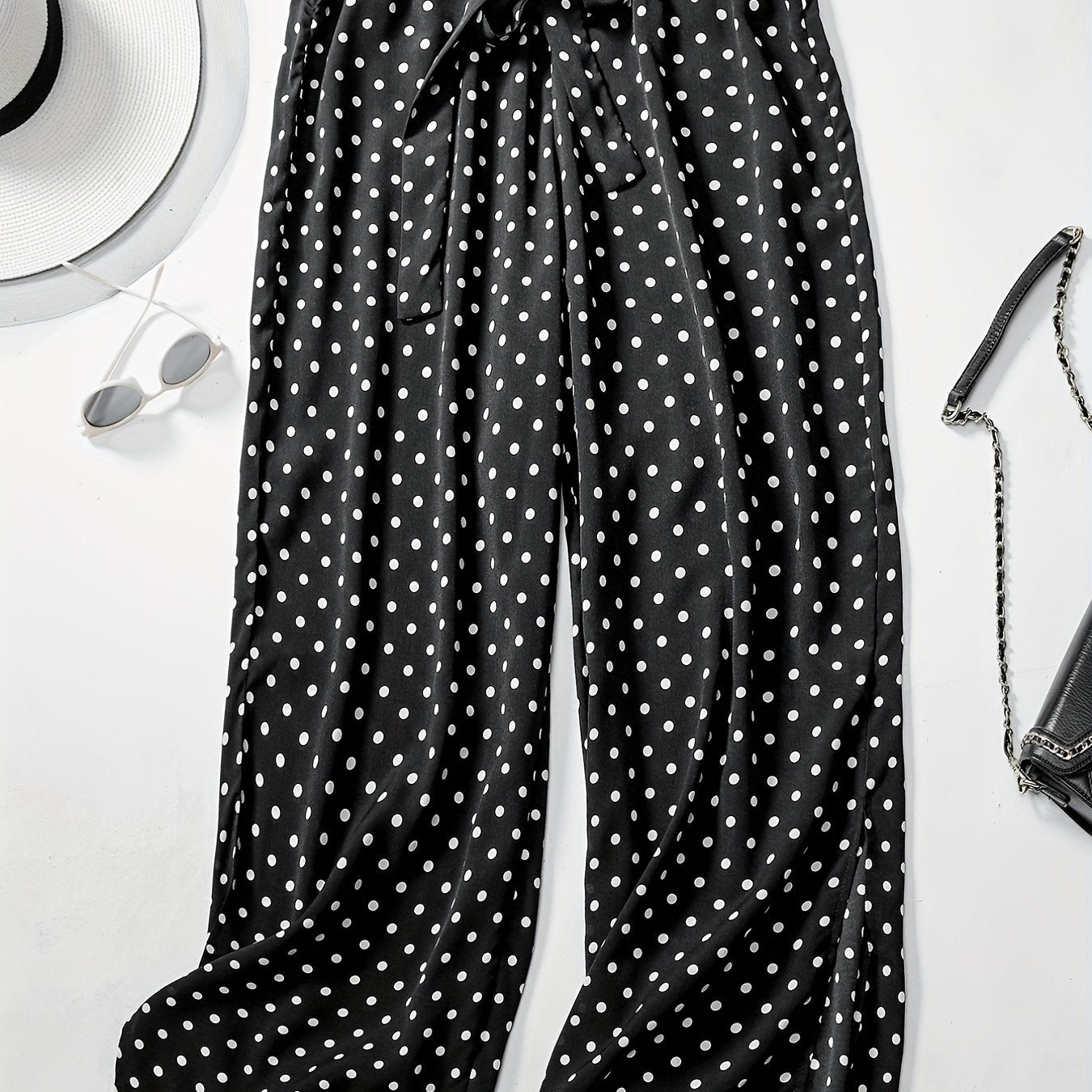  Polka Dot Wide Leg Pants
