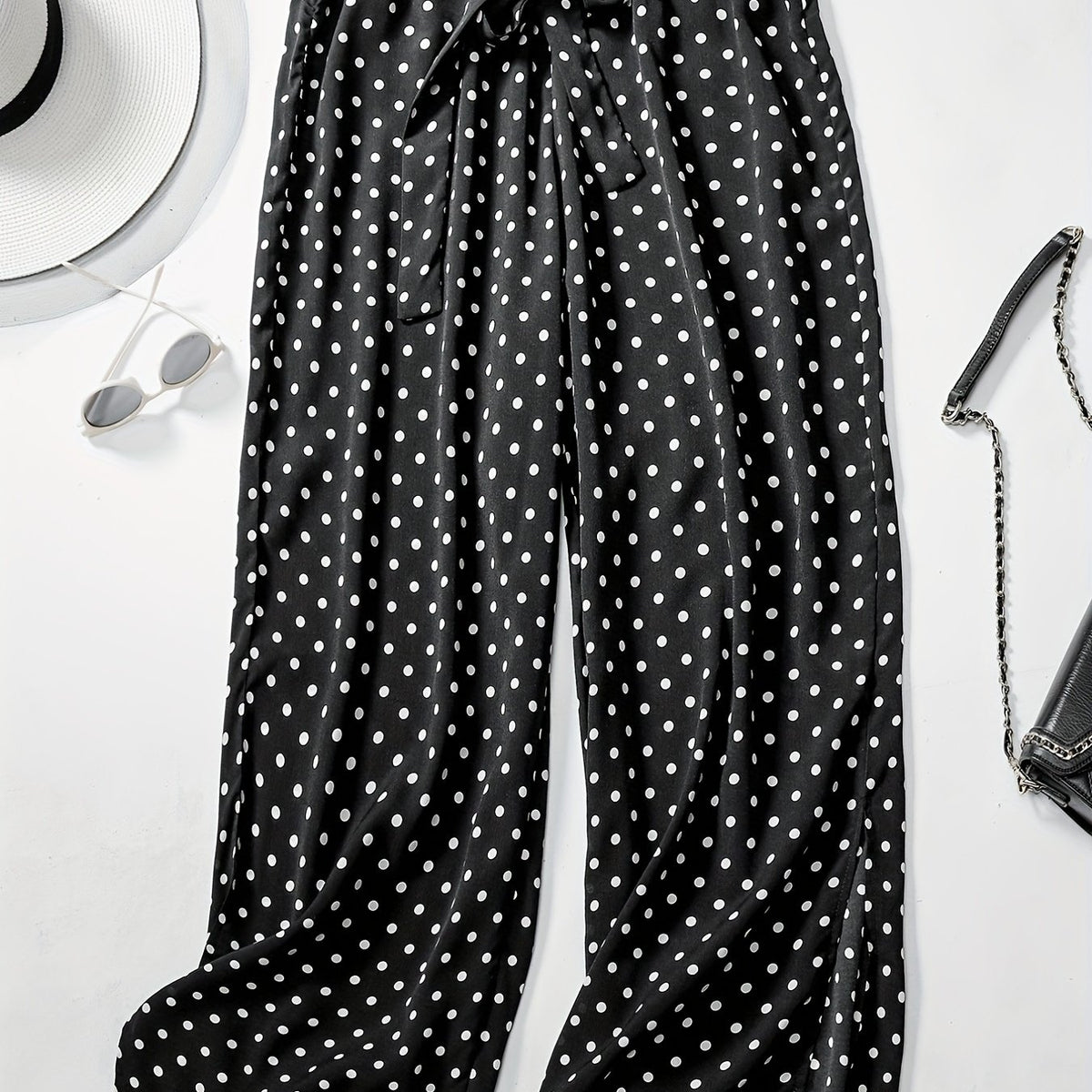  Polka Dot Wide Leg Pants
