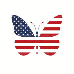 National Flag Butterfly Iron On Patches For Clothing Pillow Bag Printing Sticker