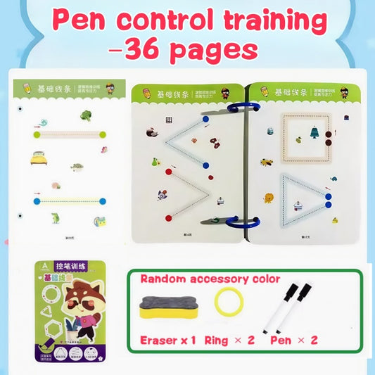 Reusable Educational Practice Books with Erasable Writing Trackpad