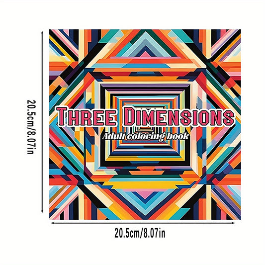 3D Geometry Coloring Book for Adults - Intricate Shapes and Patterns