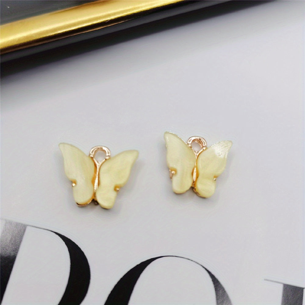 Acrylic Butterfly Alloy Necklace Earrings DIY Jewelry Accessories