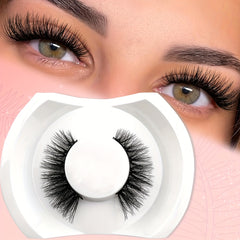 Cat Eye Look Full False Eyelashes 20mm Faux Mink Lashes Fluffy Eye End