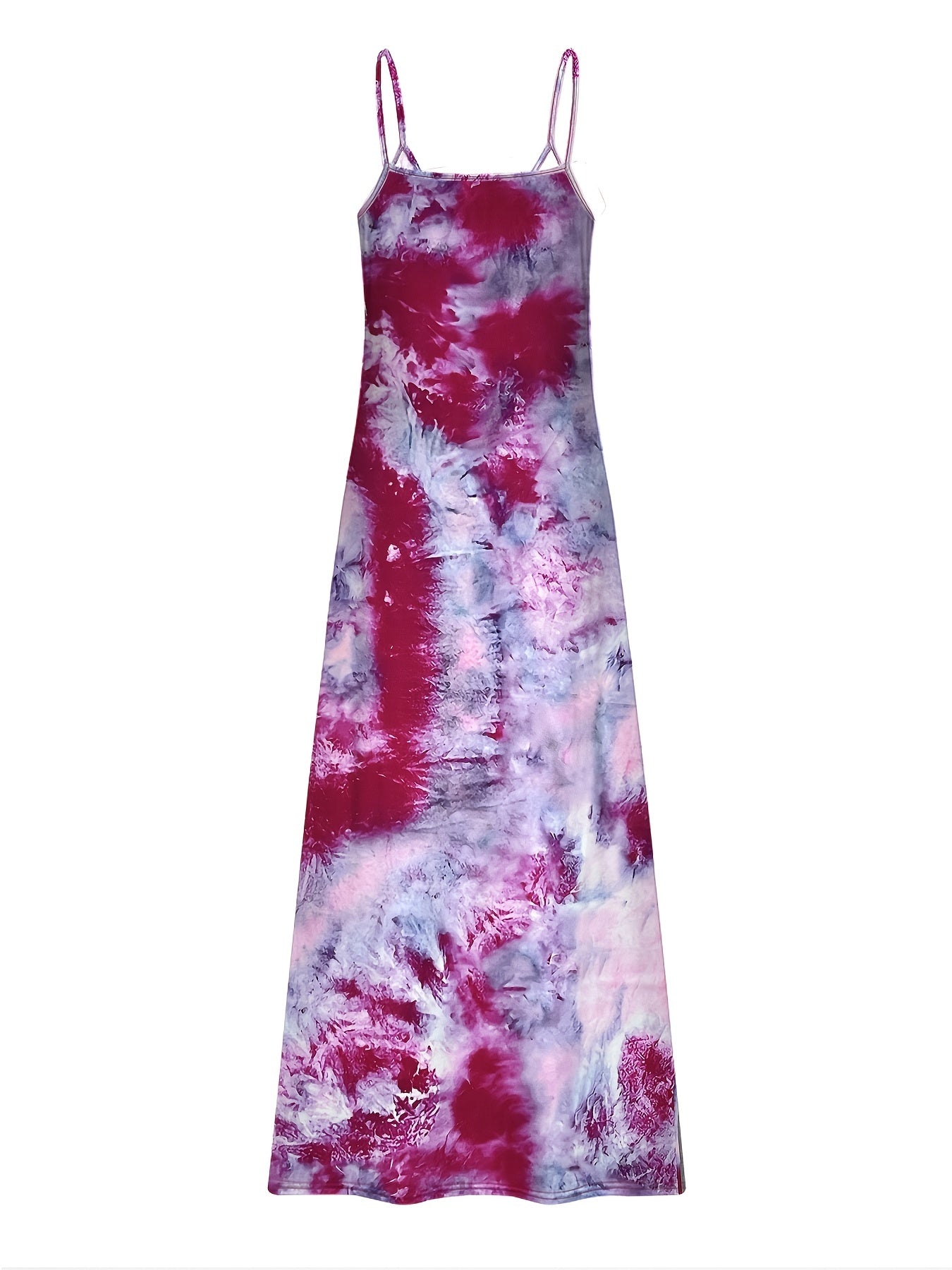 Tie Dye V Neck Cami Dress Sexy Sleeveless Spaghetti Dress