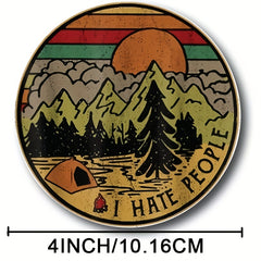 Funny Camping Sticker Vinyl Decal - Love Camping I Hate People