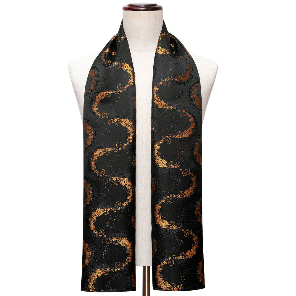 Barry Wang Mens Silk Paisley Floral Scarf Autumn Winter Shawl