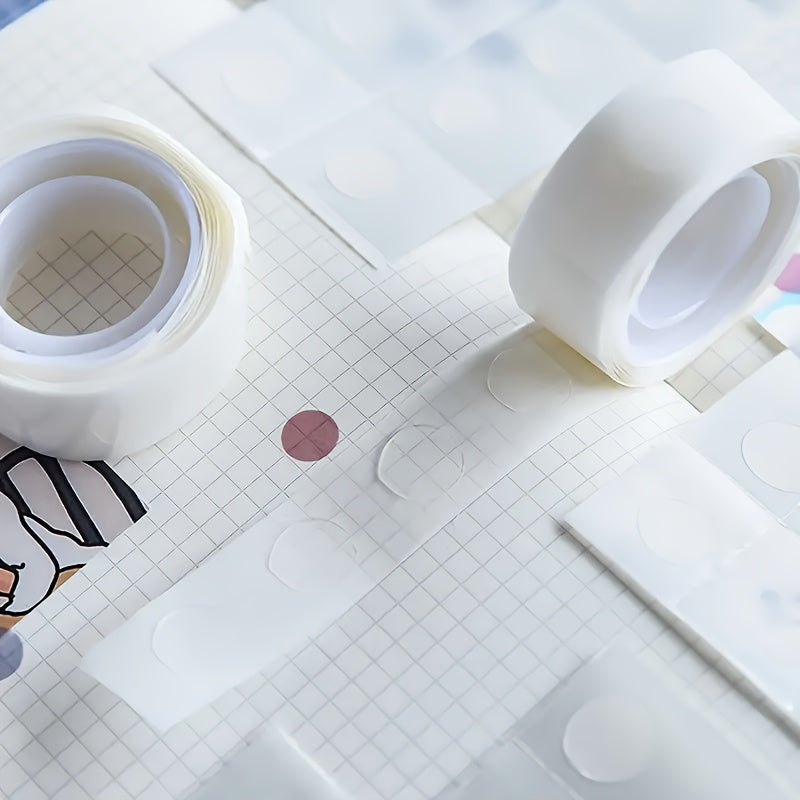 3pcs Transparent Dot Double Sided Tape 100pcs Roll Crafts Journal Tape