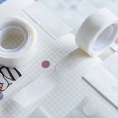 3pcs Transparent Dot Double Sided Tape 100pcs Roll Crafts Journal Tape