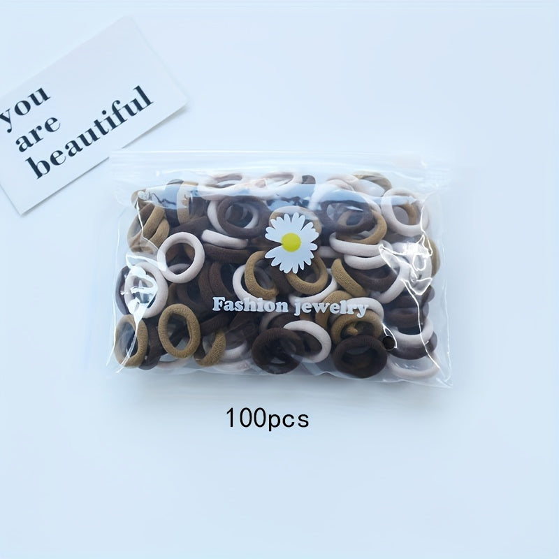 100pcs Cartoon Colorful Hair Ties, Holiday Gift for Girls