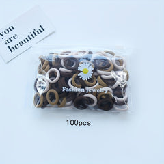 100pcs Cartoon Colorful Hair Ties, Holiday Gift for Girls