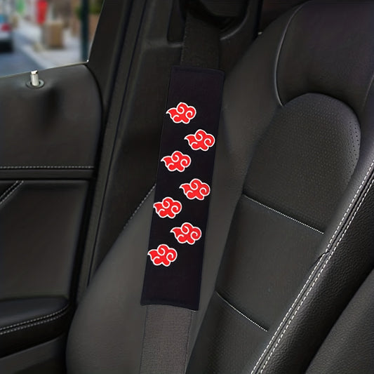 2pcs Soft Car Seat Belt Covers Red Cloud Scaling Japan