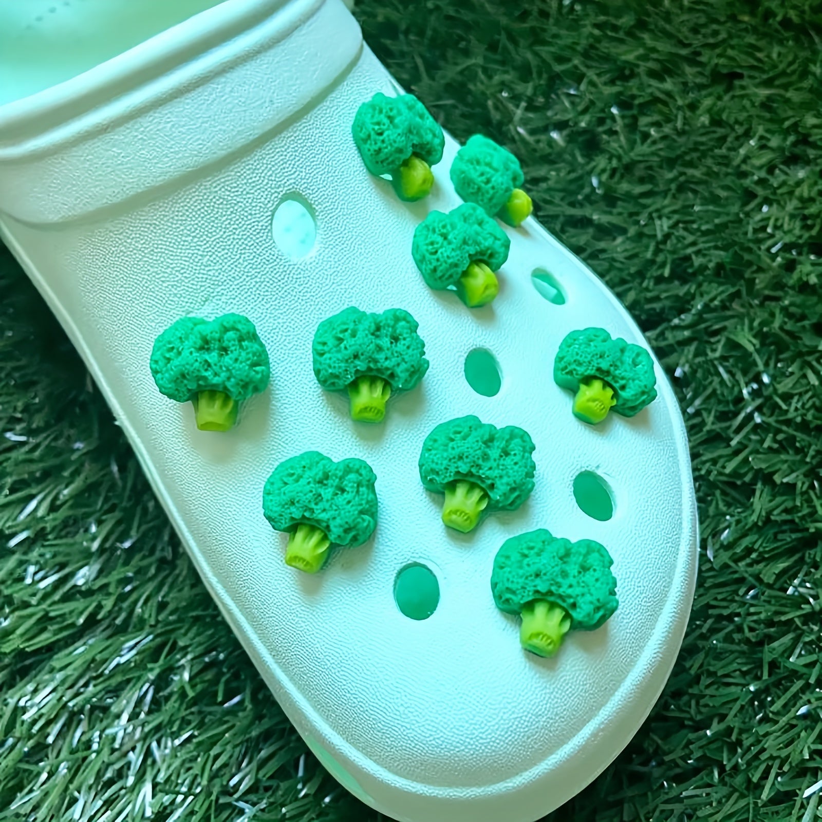 9pcs 3D Broccoli Shoe Charms Cute Crocs Accessories Decoration Boys Girls