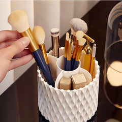 Portable 360 Rotating Makeup Brush Storage Box