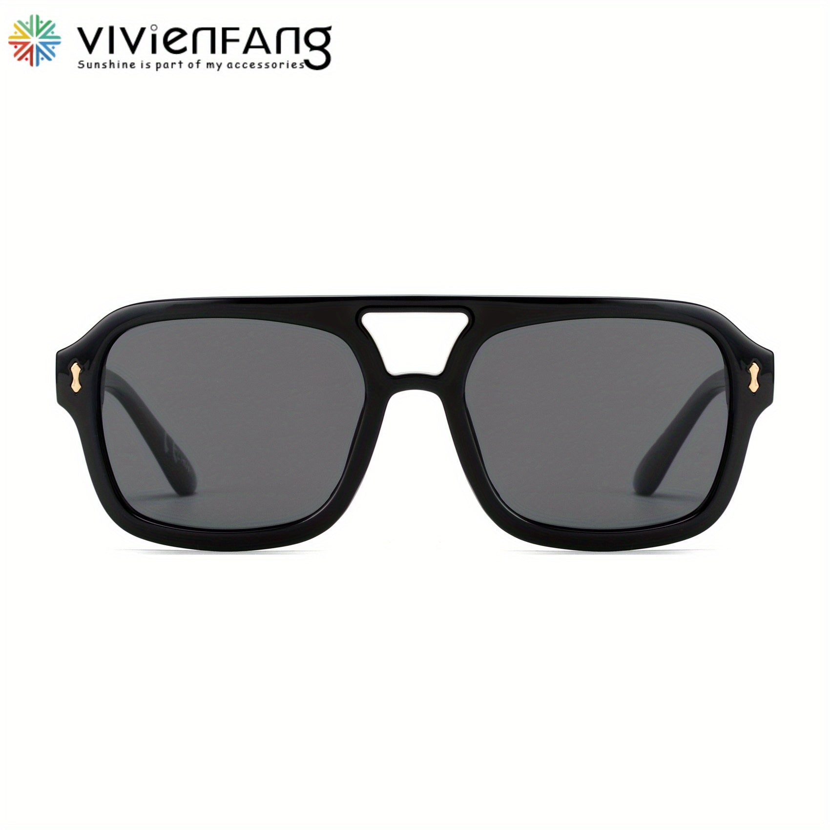 VIVIENFANG Square Aviator Sunglasses Polarized Vintage Pilot UV Protection