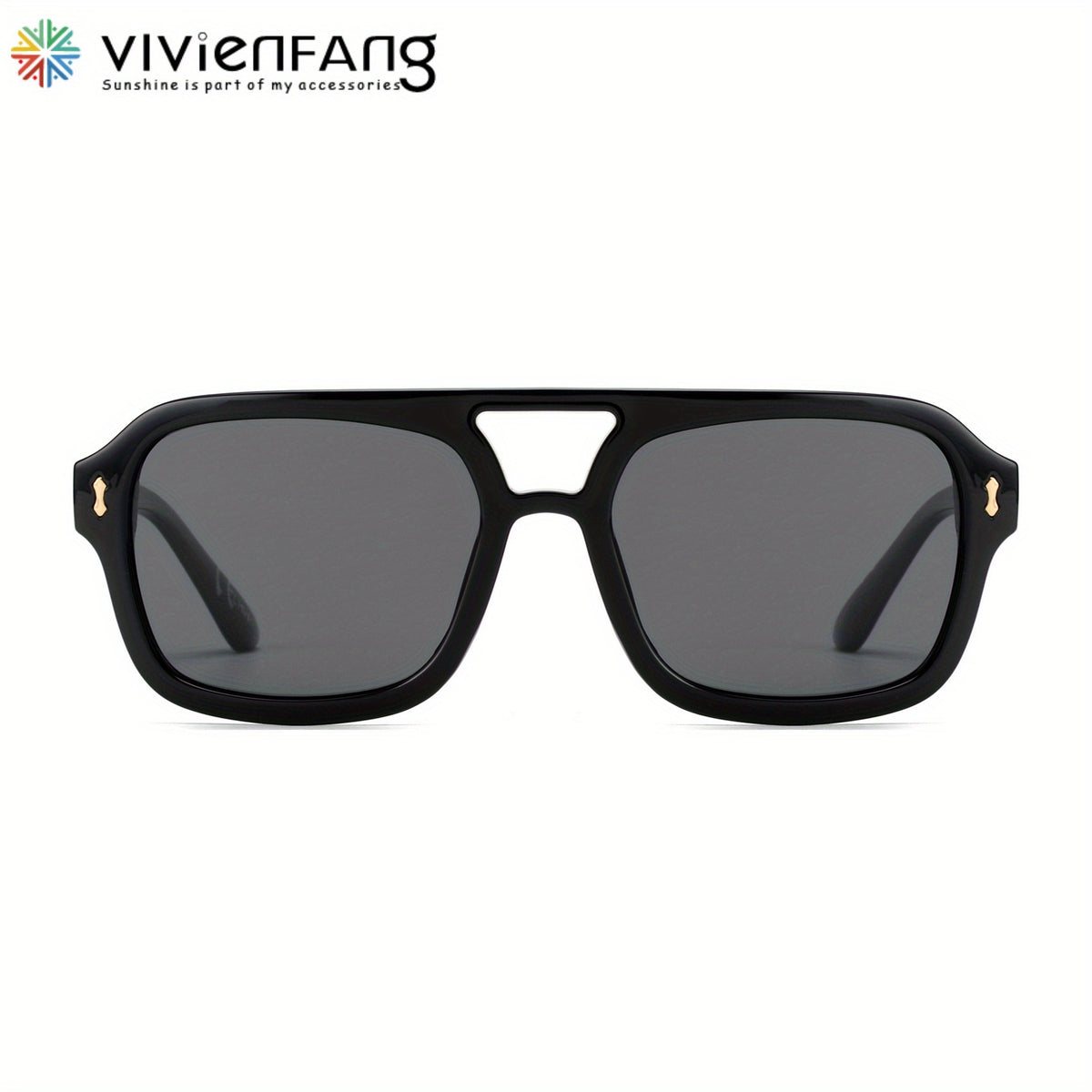 VIVIENFANG Square Aviator Sunglasses Polarized Vintage Pilot UV Protection