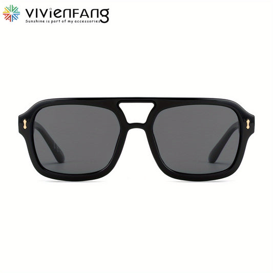 VIVIENFANG Square Aviator Sunglasses Polarized Vintage Pilot UV Protection