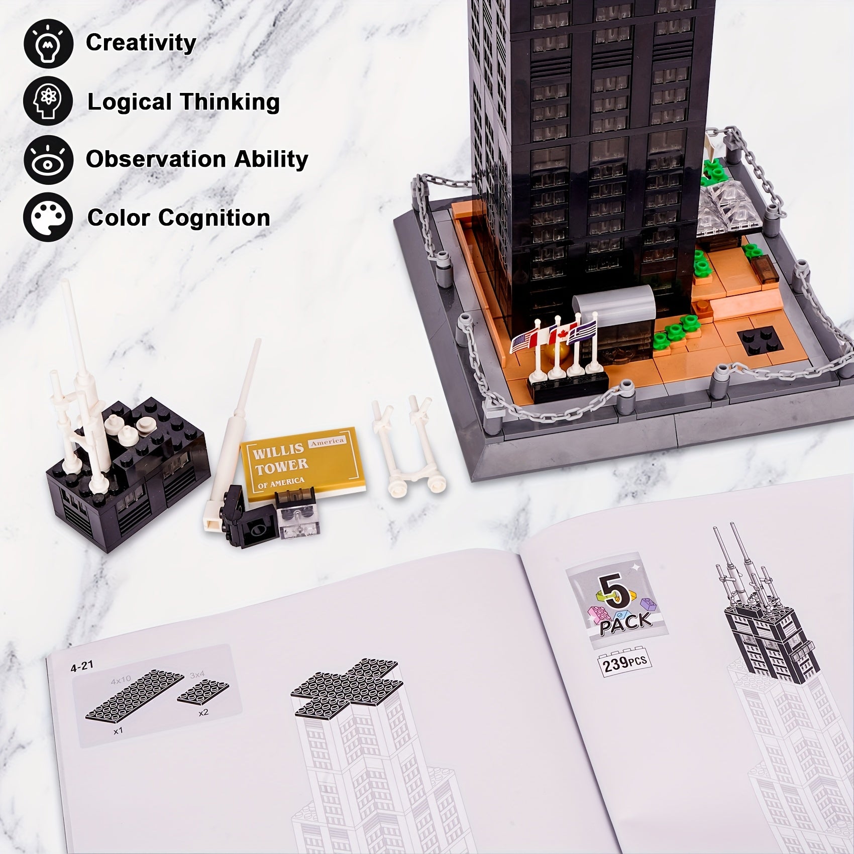 Chicago Landmark Willis Tower Building Block Sets