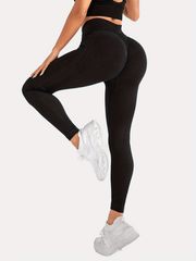 Ribbed Butt Lifting Yoga Pants Cross Waist Leggings