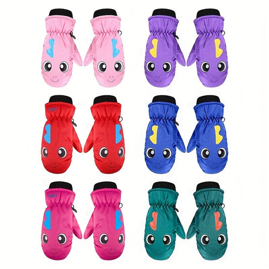 Winter Snow Mittens Waterproof Warm Ski Gloves Unisex Kids Cold Weather