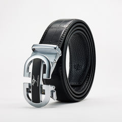 AODIDAISHU Men's Crocodile Pattern PU Leather Belt