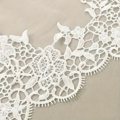 Bridal Veil Floral Embroidery Lace Trim for Weddings Brides Formal Events