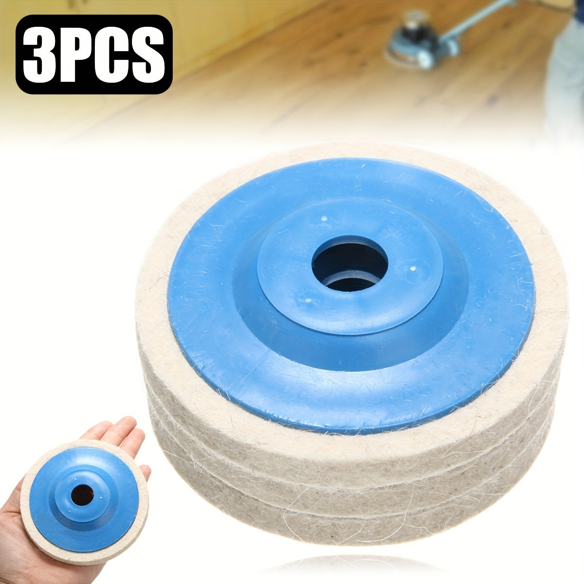 3pc 100mm Wool Buffing Wheel Set