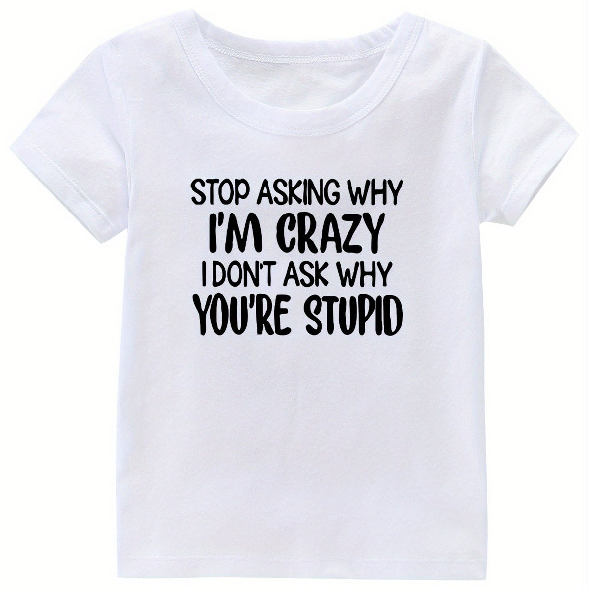 Crazy Print Girl's Cotton T-shirt for Summer