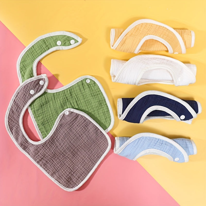 Comfy Baby Bib for 0-3 Year Olds, Stylish Plain with Button Fastening