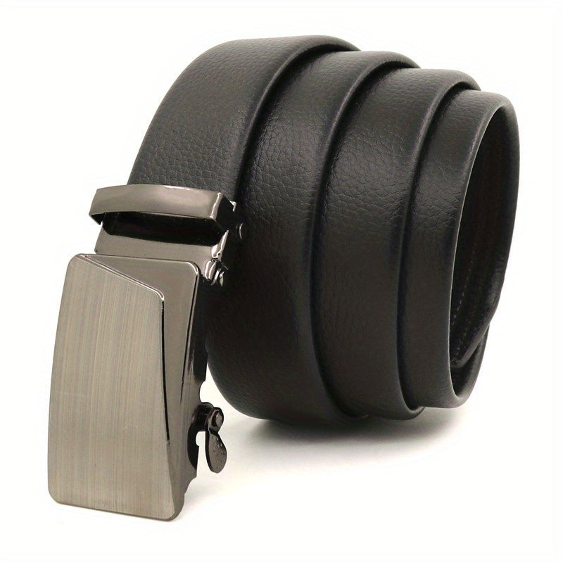 Automatic Slider Gunmetal Buckle Business Casual Belt for Men