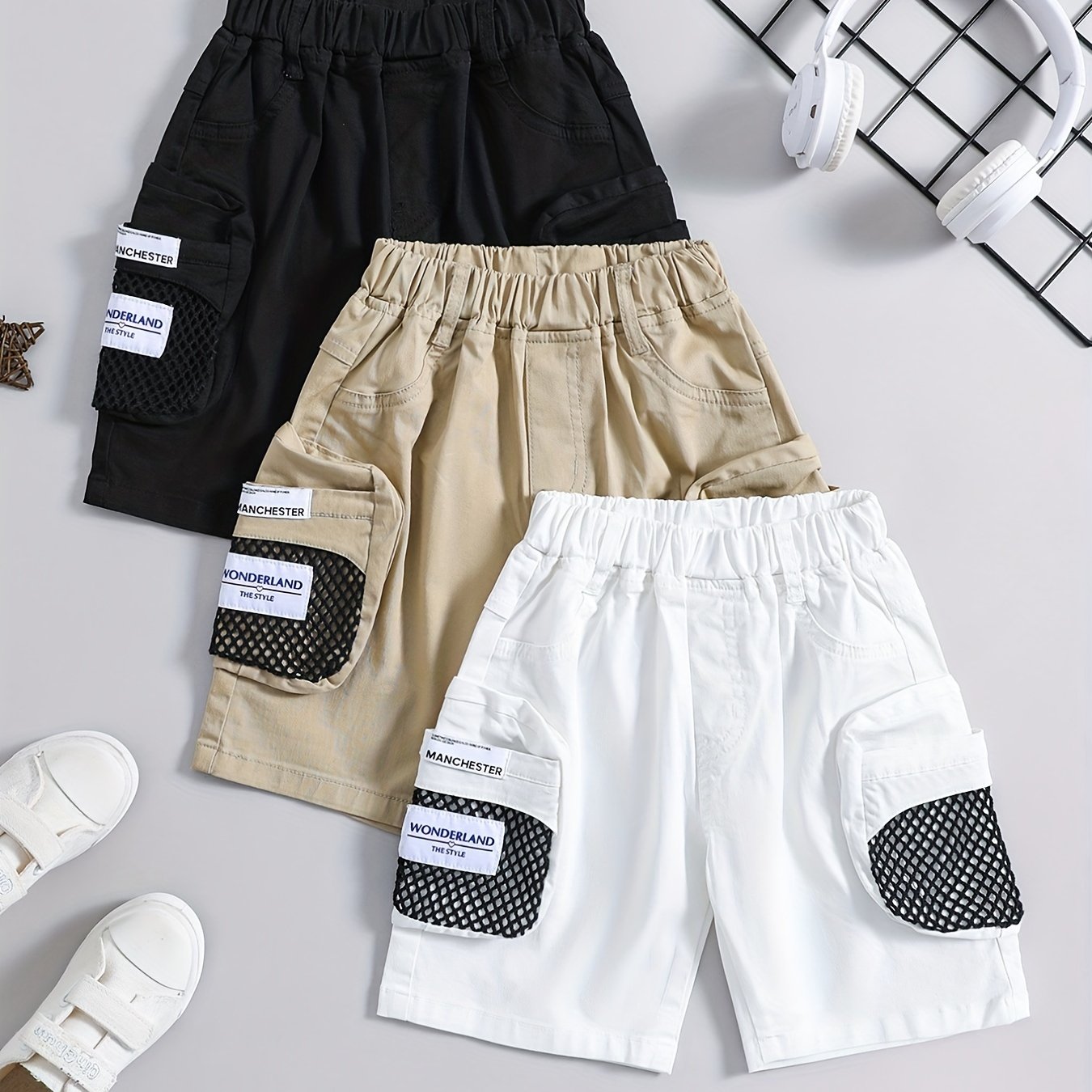 Boys Cotton Shorts with Pockets for Summer Outdoor