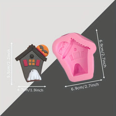Halloween Fondant Skeleton Spider Witch Silicone Mold