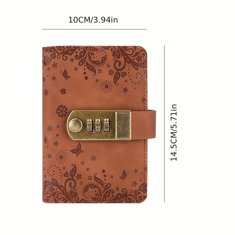 A7 Password Book w/ Lock Retro Diary