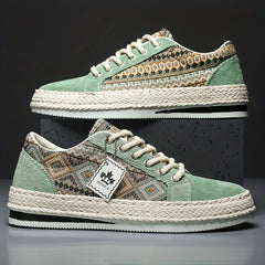 Men's Canvas Lace Up Skate Shoes Breathable Sneakers