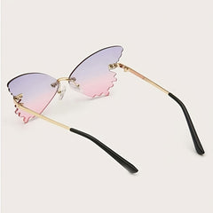 Kids Butterfly Rimless Sunglasses Pink